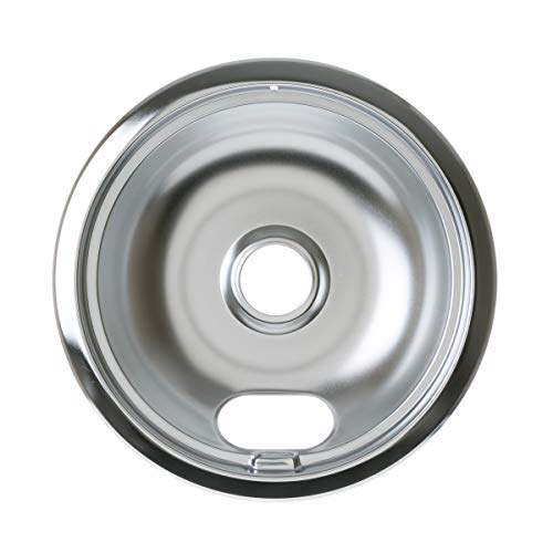 GE WB32X106 Genuine OEM 8" Burner Drip Bowl (Chrome) for GE Electric Ranges, applianceparts-6374 - Image 1