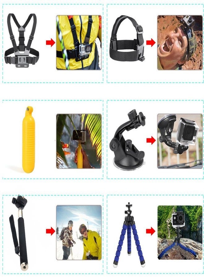 Action Pro Accessories Kit Compatible with GoPro Hero-13/12/11/10/9/8/7/6/5/4/3+/3 Session/SJ4000/SJ5000/SJ6 /Xiaomi/YI - Image 2