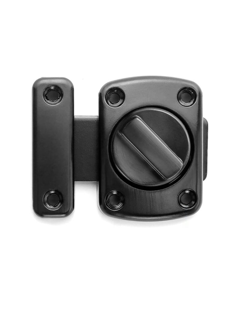 GOMETY Bathroom Toilet Door Lock Latch, Rotate Bolt Gate Latch Sliding Door Lock, Bar Barn Door Latch for Wine Cabinet Closet Window Swivel Lock Door Lock Latch (Black)  - Image 1