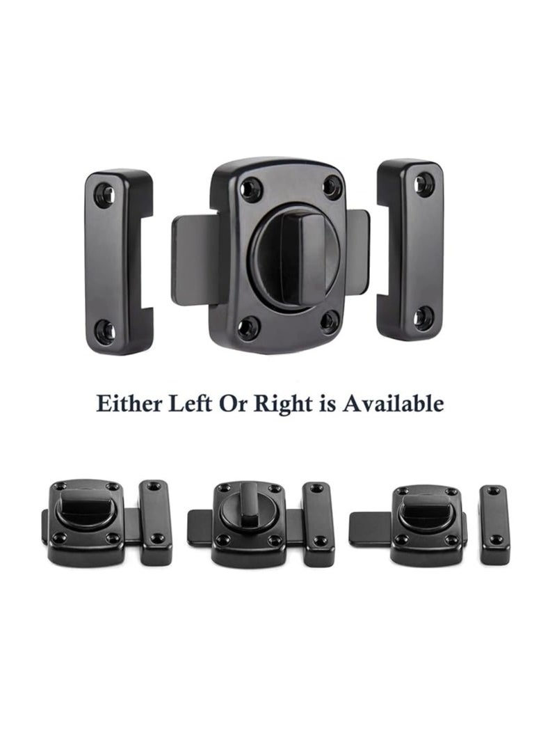 GOMETY Bathroom Toilet Door Lock Latch, Rotate Bolt Gate Latch Sliding Door Lock, Bar Barn Door Latch for Wine Cabinet Closet Window Swivel Lock Door Lock Latch (Black)  - Image 2