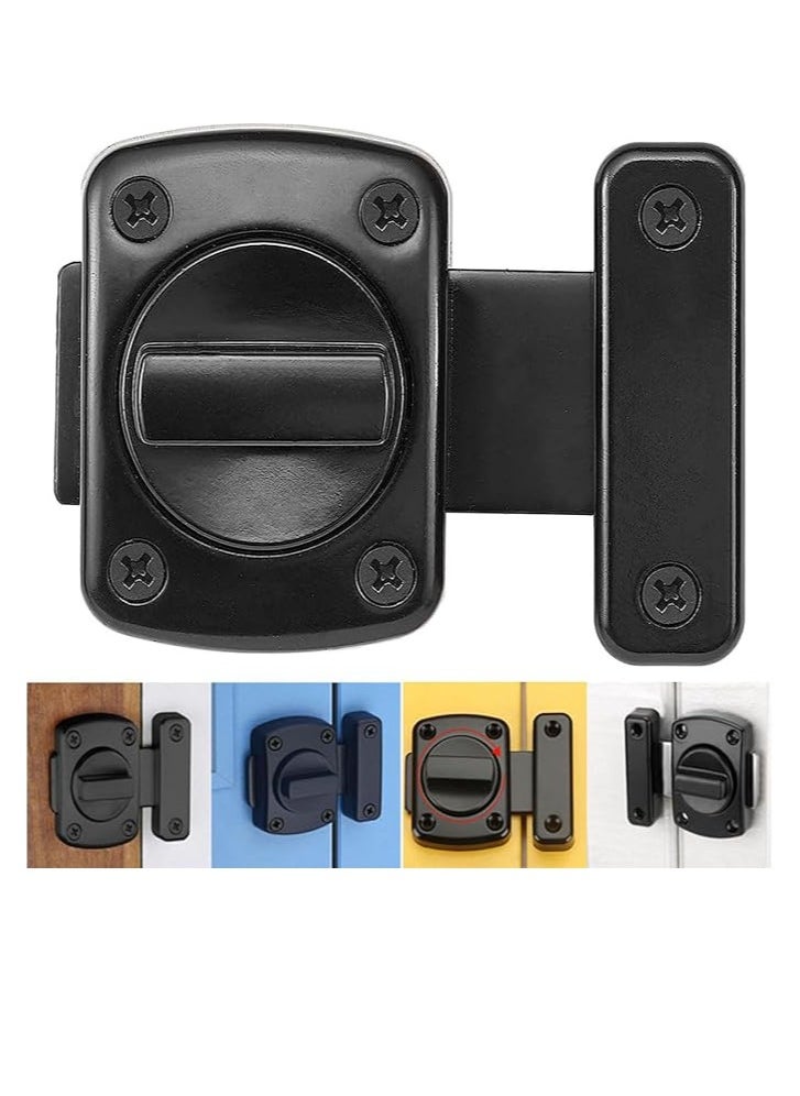 GOMETY Bathroom Toilet Door Lock Latch, Rotate Bolt Gate Latch Sliding Door Lock, Bar Barn Door Latch for Wine Cabinet Closet Window Swivel Lock Door Lock Latch (Black)  - Image 4