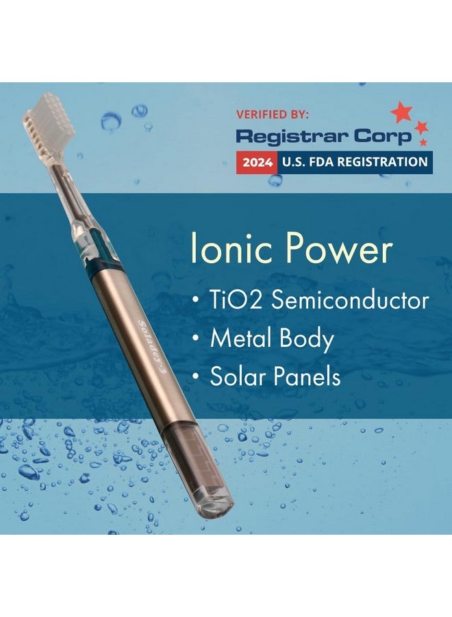 Soladey 3 Ionic Toothbrush, Solar Panels And Tio2 Semiconductor, 4 Row Ultra Fine Blue, You Can Brush Without Toothpaste - Image 3