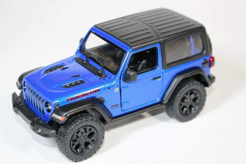 KiNSMART 2018 Jeep Wrangler Rudicon Hard Top Blue 5" 1:34 Scale Die Cast Metal Model Toy w/ Pullback Action - Image 1