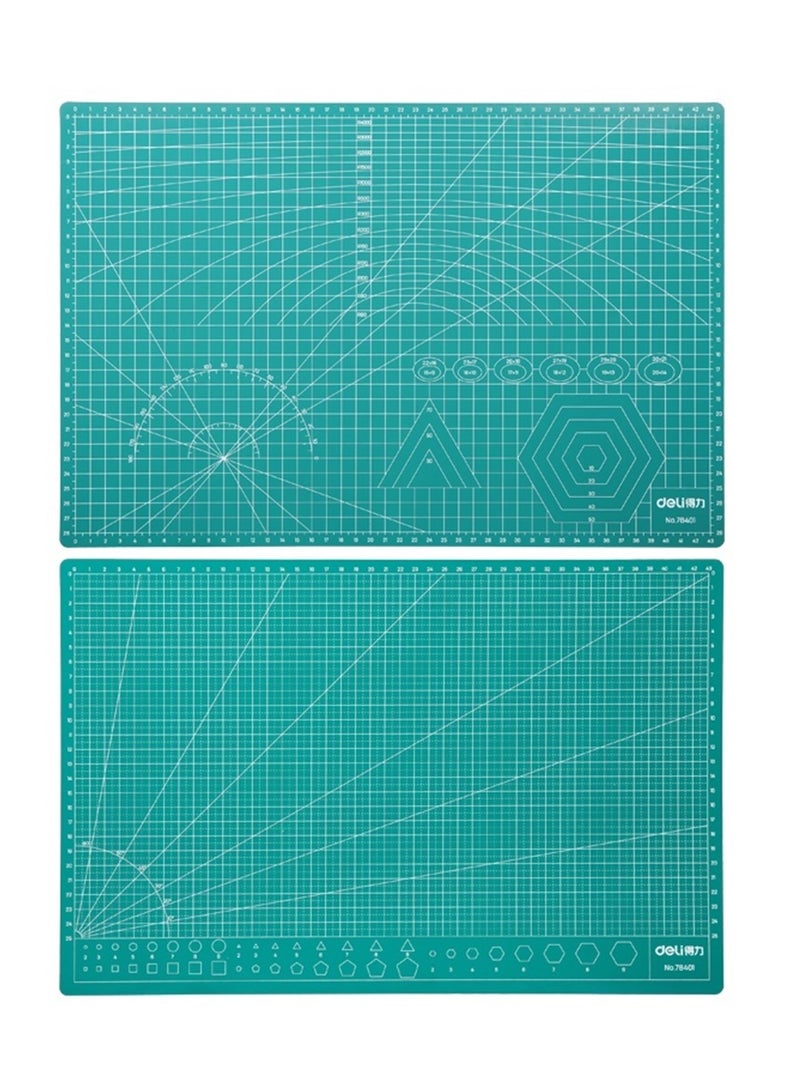 Deli A3 Size Double Sided Cutting Mat Green - Image 1