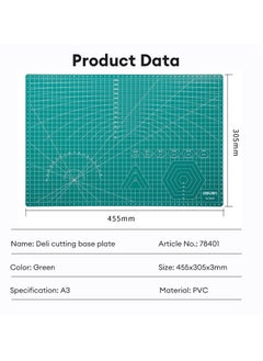 Deli A3 Size Double Sided Cutting Mat Green  - Image 5
