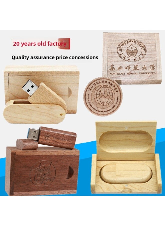 High-Speed Wooden USB Flash Drive 8GB 16GB 32GB USB 2.0 Customizable Logo Corporate Gifts High Data Transfer Rate-Capacity:32GB  - Image 1