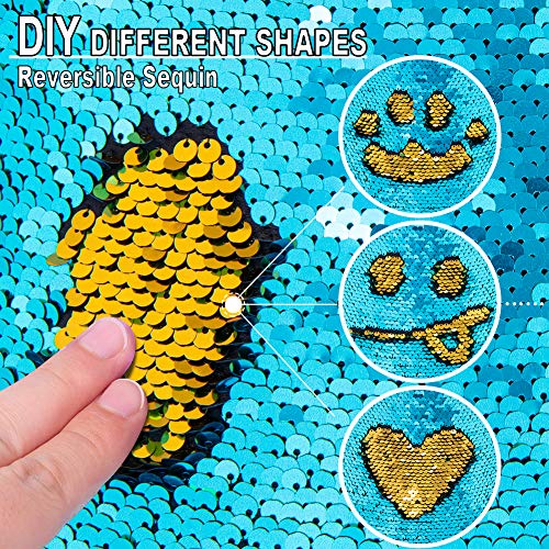 GA&EN Mermaid Reversible Sequin Drawstring Backpack/Bag Blue/Gold for Kids Girls One_Size - Image 5