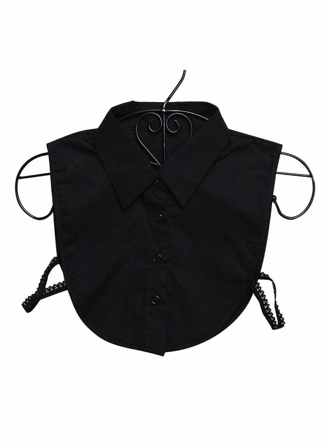 2 قطع كوليهات وهمية أنيقة للنساء بلوزة متعددة الاستخدامات للمكتب والملابس الكاجوال والحفلات باللونين الأسود والأبيض - Image 3