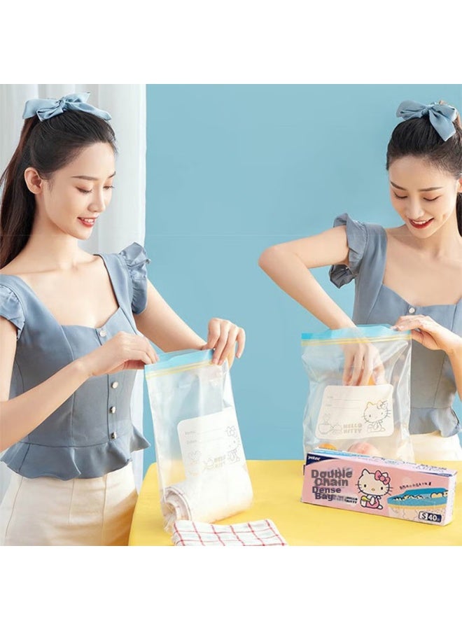 Yekee Double-Layer Sealed Bags, Thickened Food Storage Bags, Household Refrigerator Self-Sealing Storage Bags, Small And Medium Sizes, 70 Pieces In Total, Jd8946 - Image 5