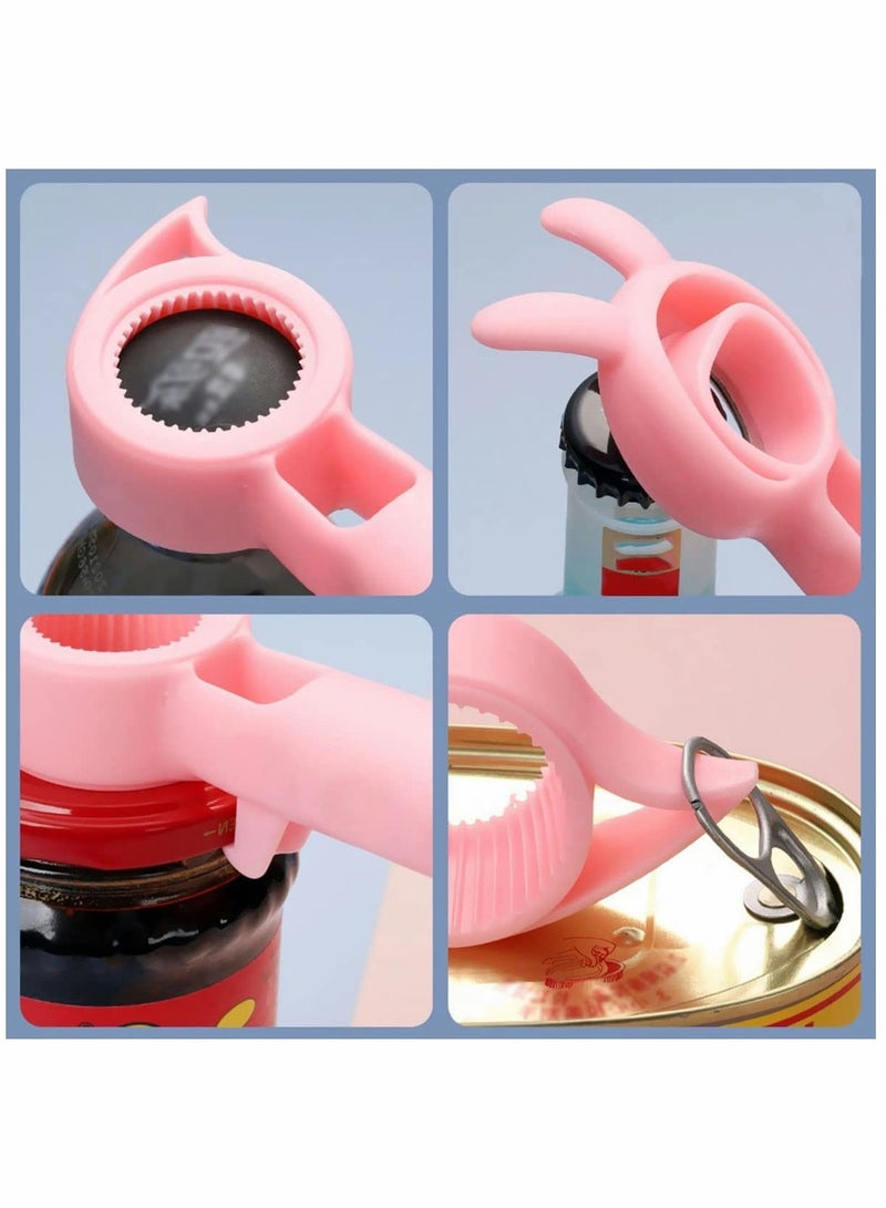 نيبمينينت Multifunctional Jar Opener 4 Pieces Portable Nonslip Bottle Openers for Home Kitchens Bars Parties - Image 3