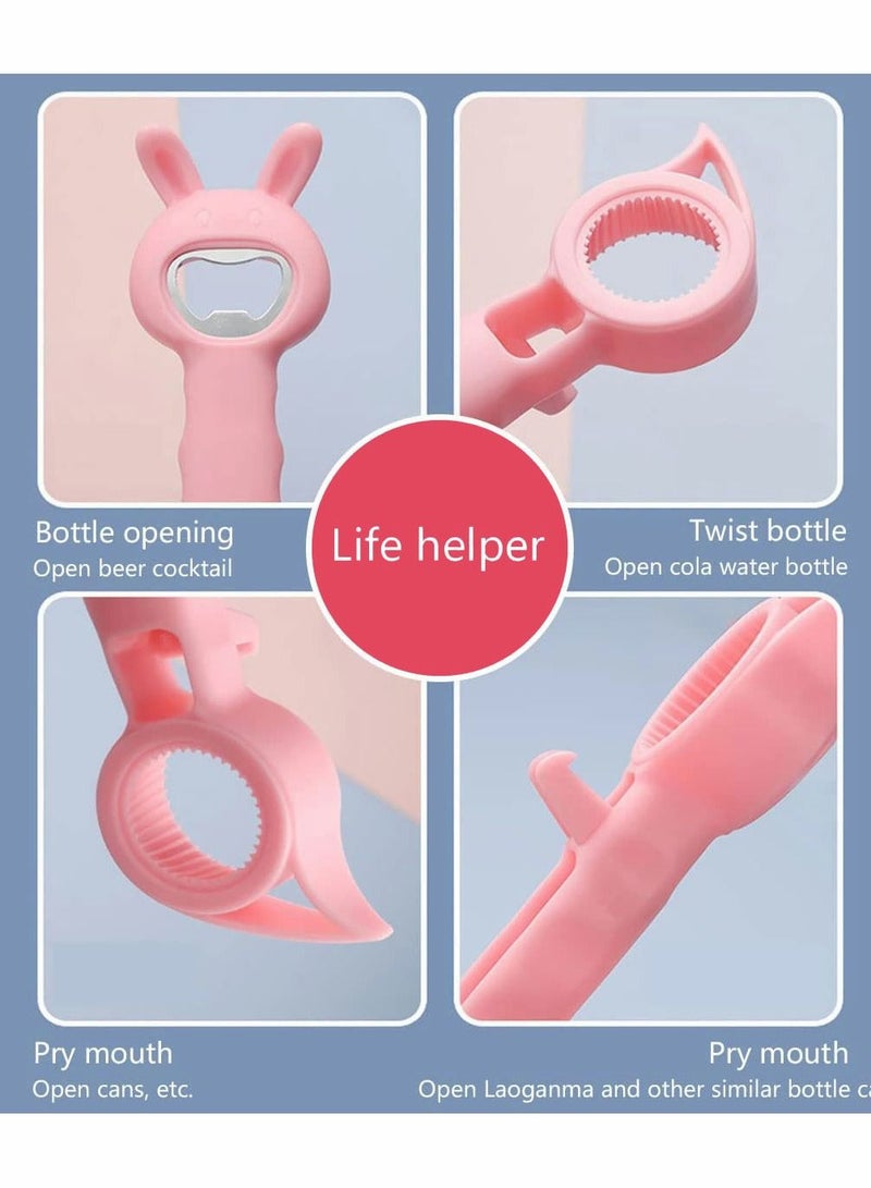 نيبمينينت Multifunctional Jar Opener 4 Pieces Portable Nonslip Bottle Openers for Home Kitchens Bars Parties - Image 4