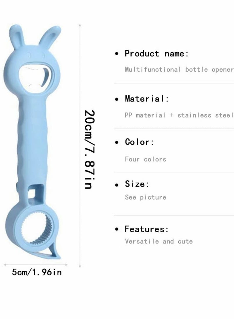 نيبمينينت Multifunctional Jar Opener 4 Pieces Portable Nonslip Bottle Openers for Home Kitchens Bars Parties - Image 5