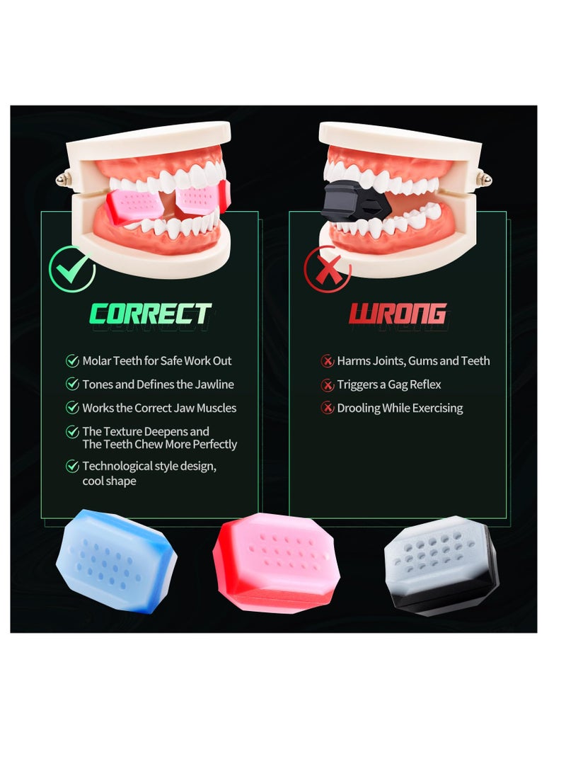 SYOSI Jawline Exerciser for Men & Women, 6Pcs Jaw Exerciser Gum, Silicone Jaw Exerciser Tablets, Jaw Trainer Jawline Shaper, Face Slimming Tools, for Beginner, Intermediate & Advanced Users  - Image 3