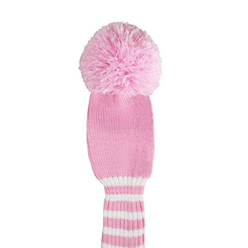 Scott Edward Pink&White Stripes Golf Club Covers Set of 5 Fit for Driver Wood(460cc)*1, Fairway Wood*2,and Hybrid(UT)*2, (Pink&White Stripes) - Image 5
