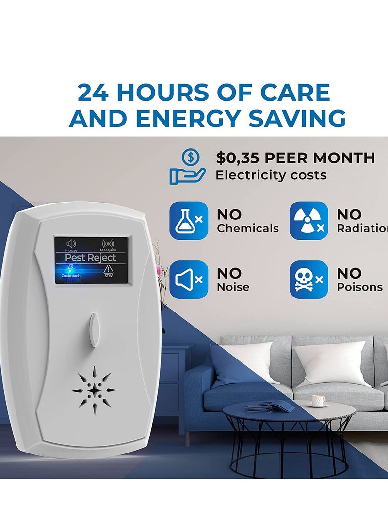 KASTWAVE - New 2022 Effective Ultrasonic Pest Repeller - Wall Plug-in Electromagnetic + Ionic, Up to 9000 Sq.ft, Cockroach Control Safe Quiet Device for Insects Roaches Ant Mice Bugs  Rodents Spiders, 3Pack - Image 1