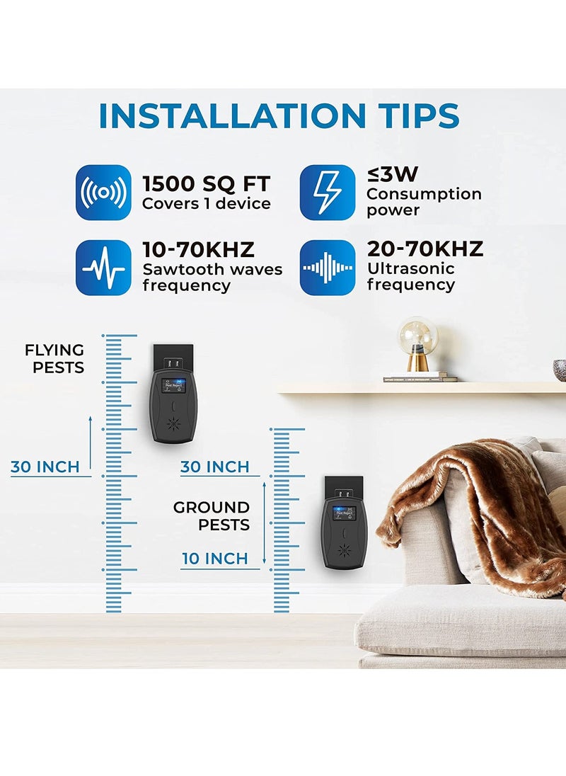 KASTWAVE - New 2022 Effective Ultrasonic Pest Repeller - Wall Plug-in Electromagnetic + Ionic, Up to 9000 Sq.ft, Cockroach Control Safe Quiet Device for Insects Roaches Ant Mice Bugs  Rodents Spiders, 3Pack - Image 1