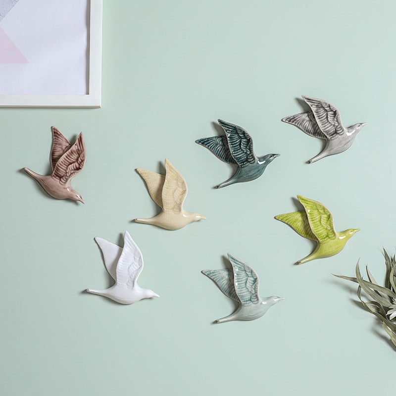 Nordic Simple Room Living Room El Background Wall Soft Modern Creative Ceramic Wall Decoration 3D Bird Decoration - Image 4