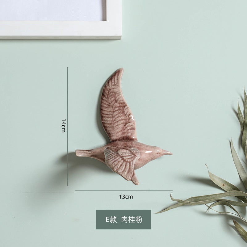 Nordic Simple Room Living Room El Background Wall Soft Modern Creative Ceramic Wall Decoration 3D Bird Decoration - Image 1