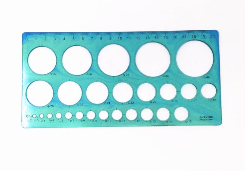 yueton 3pcs Colorful Transparent Plastic Washable Circle Drawing Painting Stencils Scale Template Sets Graphics Rulers - Image 5