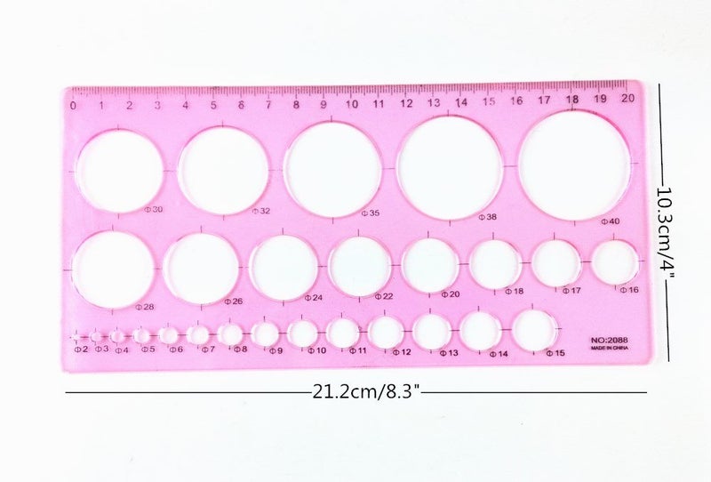 yueton 3pcs Colorful Transparent Plastic Washable Circle Drawing Painting Stencils Scale Template Sets Graphics Rulers - Image 3