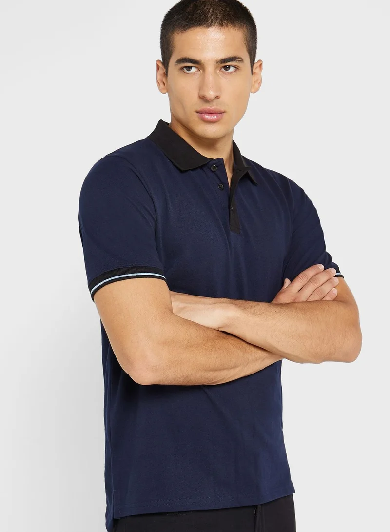 روبرت وود تيشيرت بولو بياقة متباينة