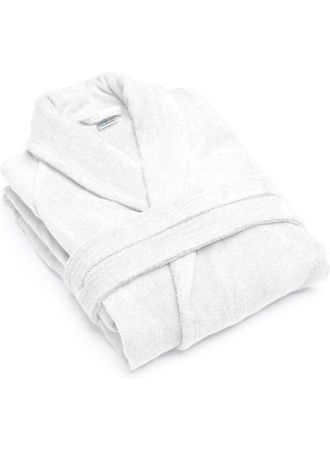 REST  Terry Bathrobe With Pockets White  Hotel Luxury Loungewear Cotton Soft and Absorbent Comfortable After Shower Bathrobe Fade Resistant for Men and Women One Size Fits All 45x30x65cm
