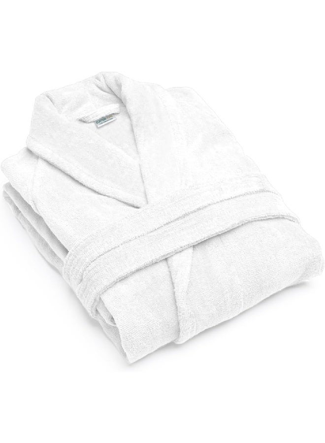 Cotton home Cotton Home Unisex Bathrobe - 100% Cotton Super Soft Highly Absorbent Lightweight Bathrobes for Women & Men - Ideal for Everyday Comfort & Relaxation White  - Image 1