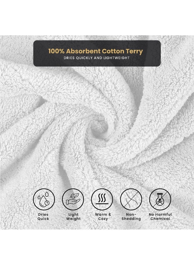 Cotton home Cotton Home Unisex Bathrobe - 100% Cotton Super Soft Highly Absorbent Lightweight Bathrobes for Women & Men - Ideal for Everyday Comfort & Relaxation White  - Image 4