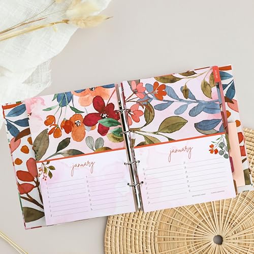 Paper 'n Such Greeting Card Organizer with 27 Pockets - Hardcover - Floral Birthday Book - Perpetual Calendar and Dates to Remember - Christmas, Holidays, Anniversary Reminders - Card Keeper - Image 4