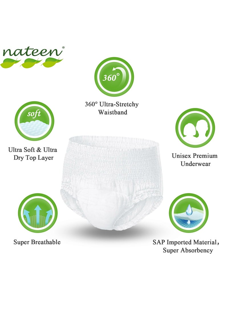nateen Nateen Hospeen Adult Diaper Pants size Extra Large ,Adult pull ups for light Incontinence , period pants for heavyflow ,super comfort fit women panty for postpartum, waist size 100-160cm , Night 20 counts .  - Image 4