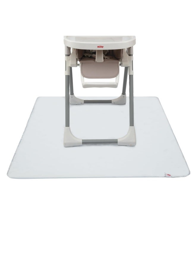 Nuby Nuby High Chair Square Floor Mat - Waterproof and Clear Floor Mat - Protects Floor from Spills and Messes - 49.5" x 49.5" - Image 1