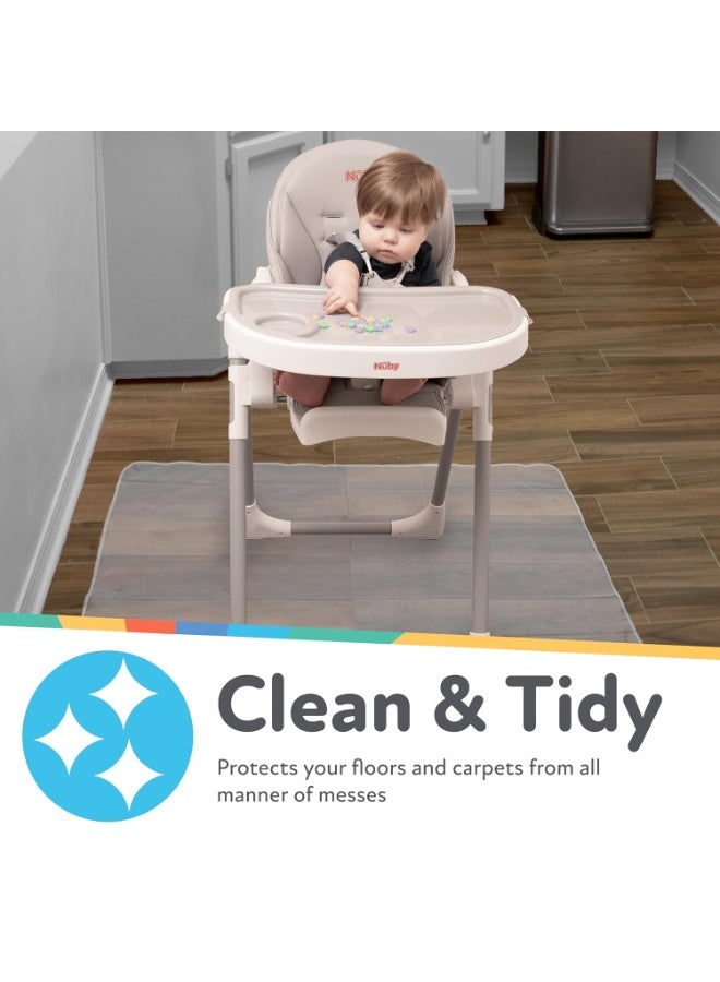 Nuby Nuby High Chair Square Floor Mat - Waterproof and Clear Floor Mat - Protects Floor from Spills and Messes - 49.5" x 49.5" - Image 3
