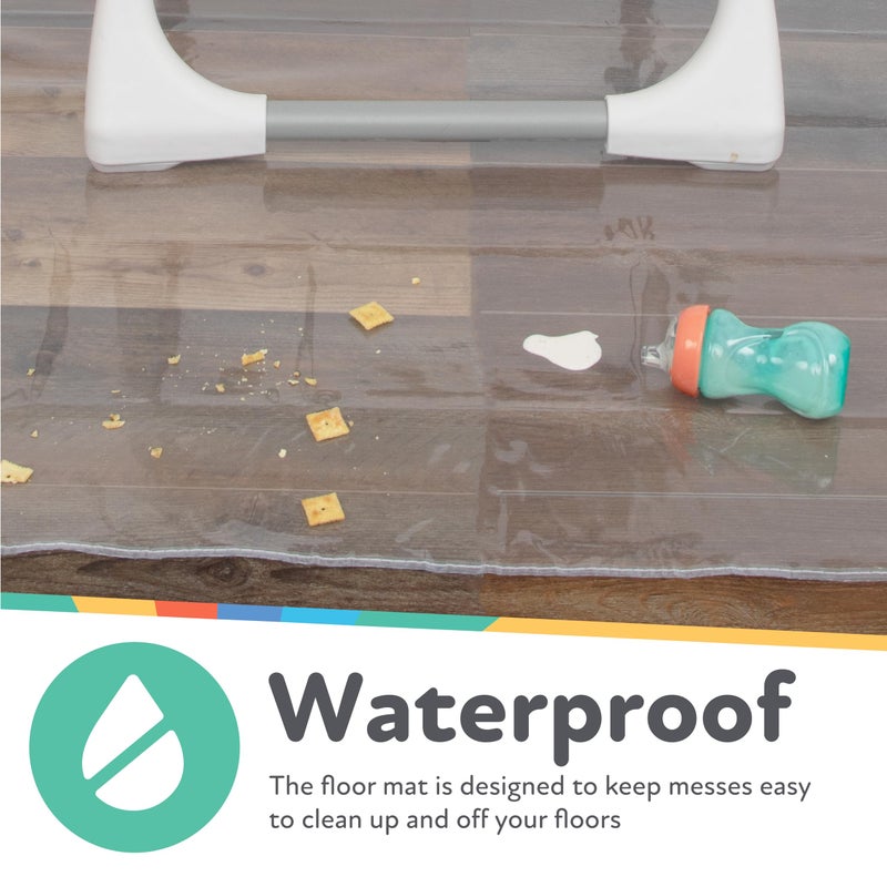 Nuby High Chair Square Floor Mat - Waterproof and Clear Floor Mat - Protects Floor from Spills and Messes - 49.5" x 49.5" - Image 4