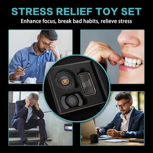 D.G.PLAYER Fidget Toys Adults Set, Metal Fidget Slider, Spinner and Haptic Coin, Decompression Metal EDC Cool Figette Toys for Adults Anxiety Relieve Stress, Greater Focus, 3 Pack Black - Image 5