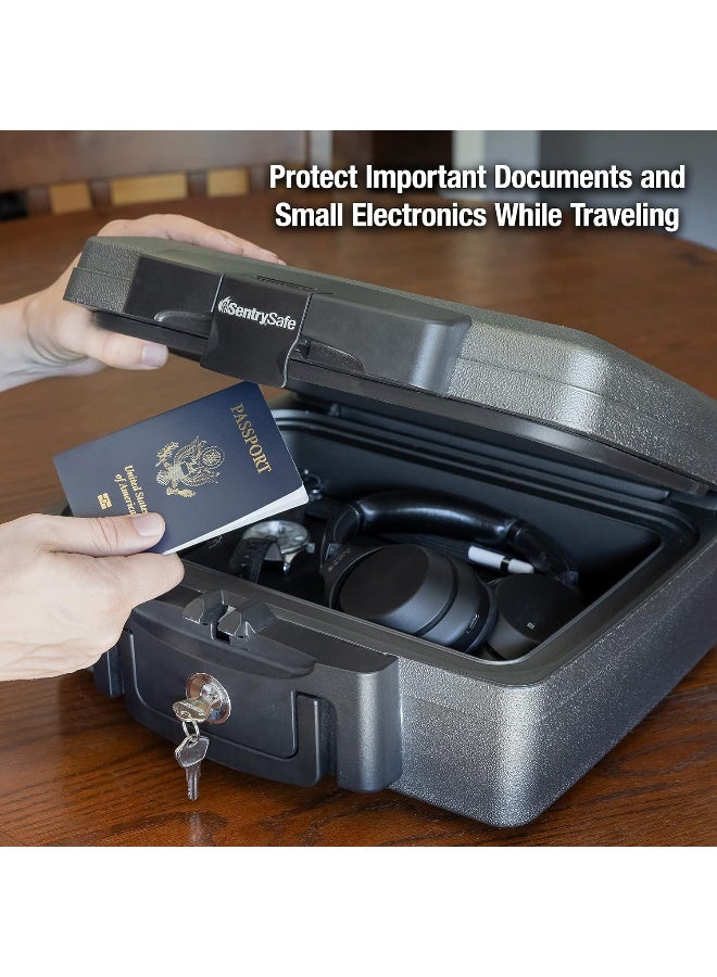SentrySafe Sentry Safe Safe Box, Fireproof Waterproof, Lock Box, Black, Exterior: 14.3 in W x 13 in D x 6.1 in H - Image 5