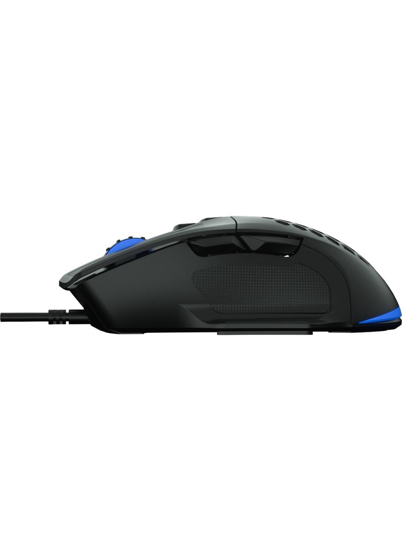 lecoo - Lenovo MS107 Wired RGB LED Illuminated 3200DPI 7-Button Gaming Mouse Black - Image 1