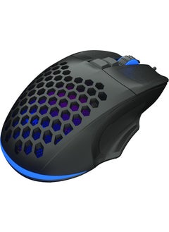 lecoo Lenovo MS107 Wired RGB LED Illuminated 3200DPI 7-Button Gaming Mouse Black  - Image 3