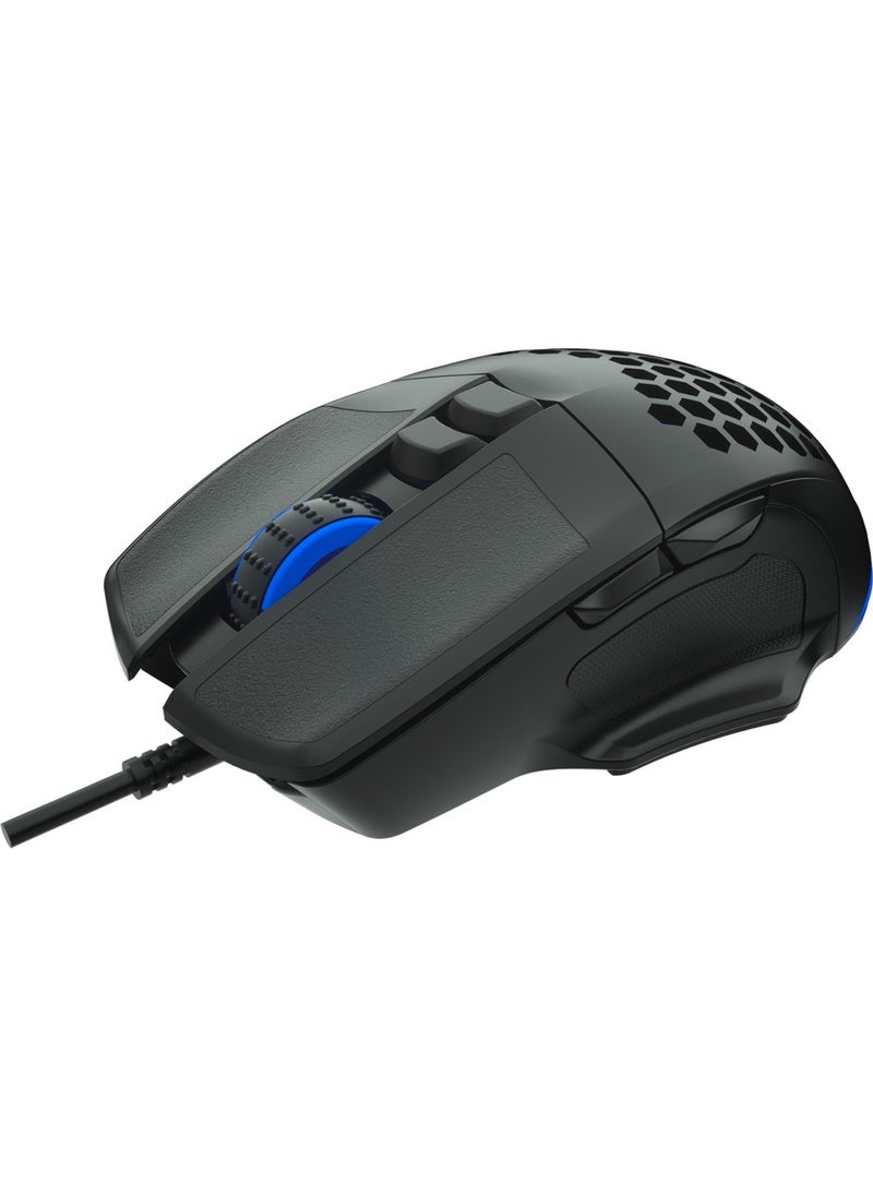 lecoo - Lenovo MS107 Wired RGB LED Illuminated 3200DPI 7-Button Gaming Mouse Black - Image 1