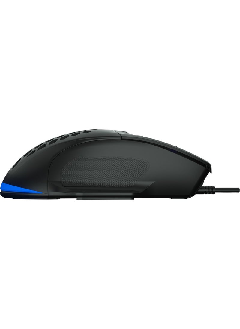 lecoo - Lenovo MS107 Wired RGB LED Illuminated 3200DPI 7-Button Gaming Mouse Black - Image 1