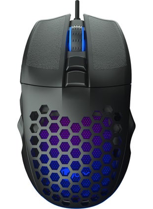 lecoo Lenovo MS107 Wired RGB LED Illuminated 3200DPI 7-Button Gaming Mouse Black  - Image 1