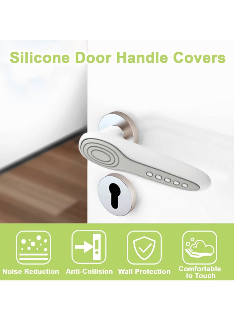 2 Pcs Silicone Door Handle Covers, Silicone Door Handle Glove Anti-Static Safety Door Knob, Baby Safety Equipment Kids Safety Door Knob Cover for Flat Square Door Handle - Image 3