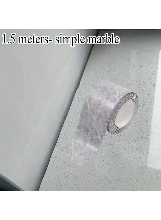 شريط سدادي رخامي بسيط ذاتي اللصق للحوض وأسطح المطبخ والحمام - Image 1