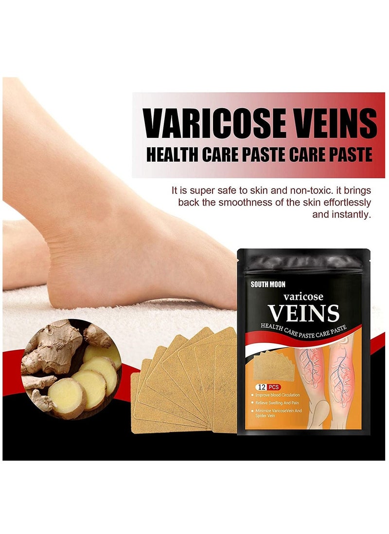 SOUTH MOON 36 Pieces Varicose Veins Patches Relief Phlebitis Angiitis 100% Natural Ingredients Added Eliminate the Appearance of Varicose Veins Vein Inflammation Treatment For Men & Women  - Image 4