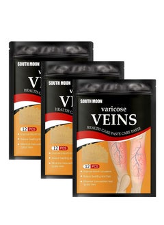 SOUTH MOON 36 Pieces Varicose Veins Patches Relief Phlebitis Angiitis 100% Natural Ingredients Added Eliminate the Appearance of Varicose Veins Vein Inflammation Treatment For Men & Women  - Image 1