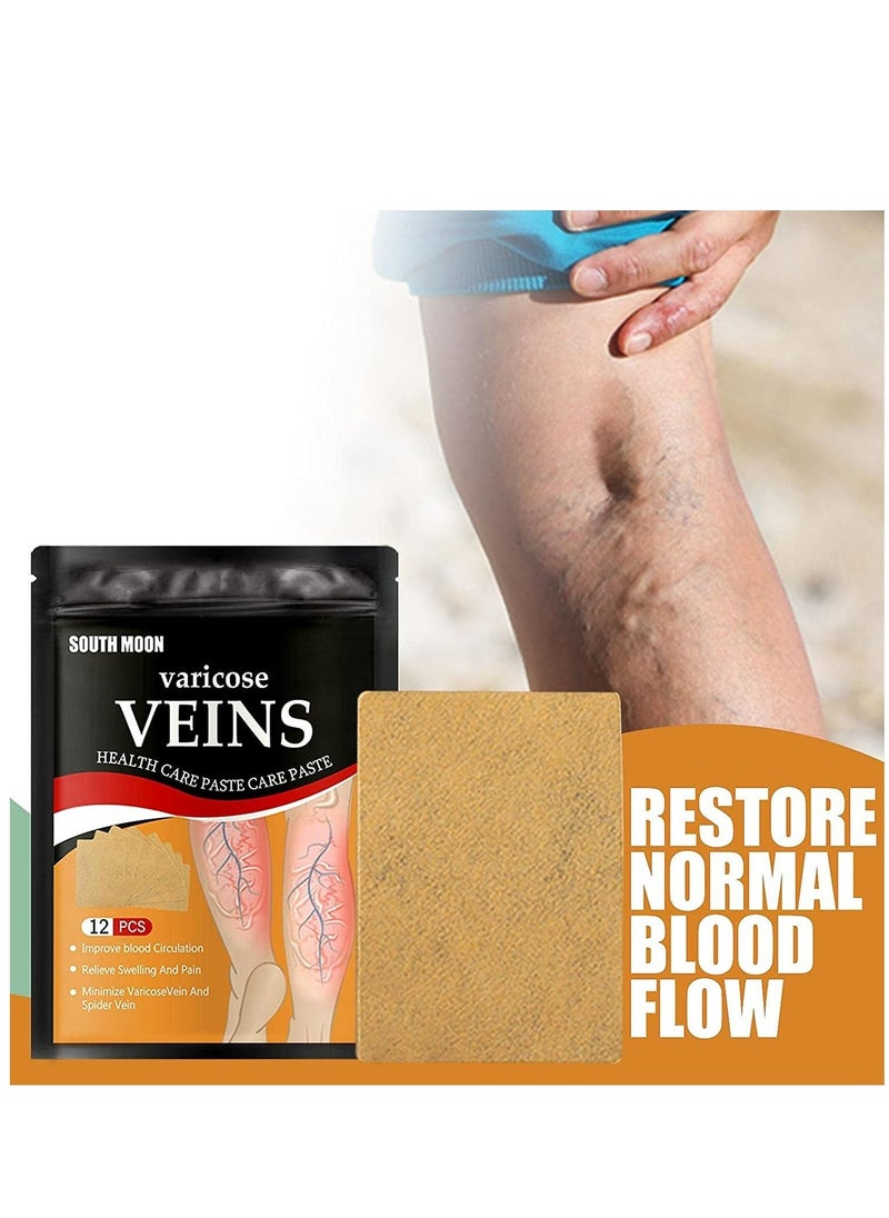 SOUTH MOON 36 Pieces Varicose Veins Patches Relief Phlebitis Angiitis 100% Natural Ingredients Added Eliminate the Appearance of Varicose Veins Vein Inflammation Treatment For Men & Women  - Image 3