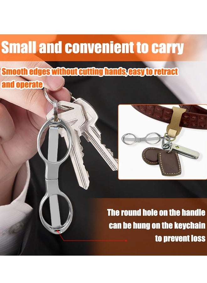 2 PCS Folding Mini Scissors,Stainless Steel Telescopic Cutter Portable Anti Rust,For Fishing Sewing Home Office - Image 5