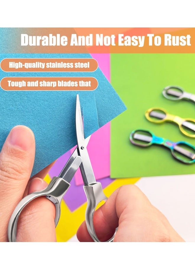 2 PCS Folding Mini Scissors,Stainless Steel Telescopic Cutter Portable Anti Rust,For Fishing Sewing Home Office - Image 4
