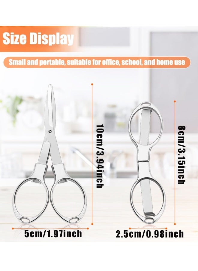 2 PCS Folding Mini Scissors,Stainless Steel Telescopic Cutter Portable Anti Rust,For Fishing Sewing Home Office - Image 2