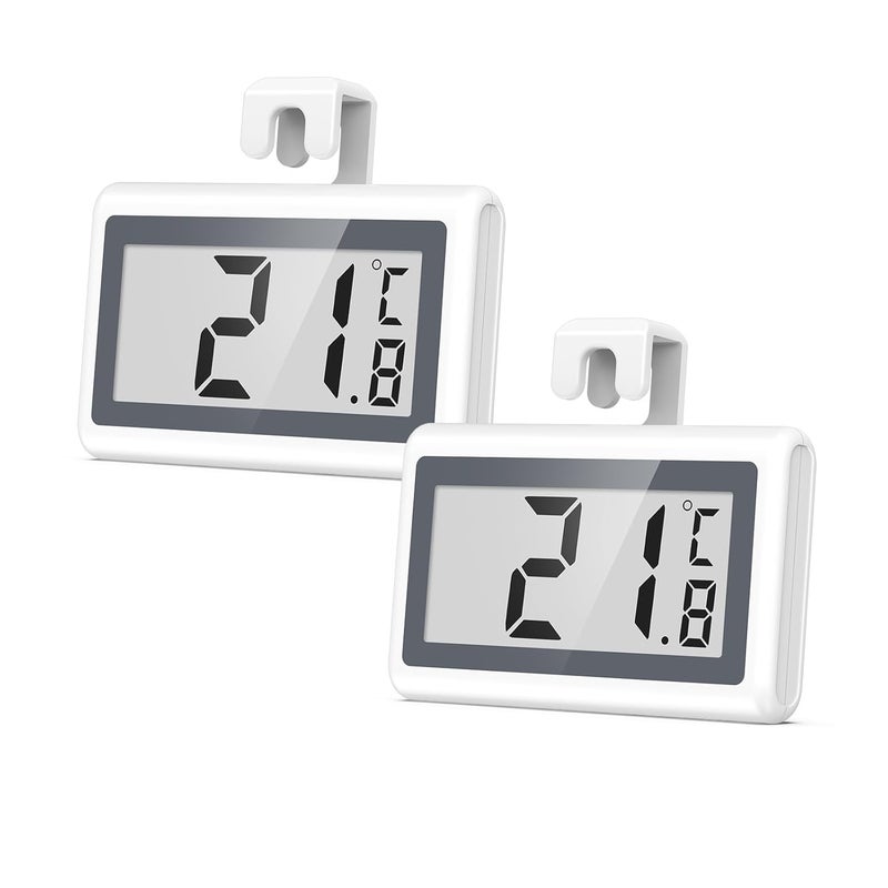 ORIA Refrigerator Thermometer, 2 Pack Digital Fridge Thermometer, Magnetic Freezer Temperature Gauge with LCD Display, ℃/℉ Switch, Low Temperature Indication, for Home, Kitchen, Restaurants, Bars - Image 1