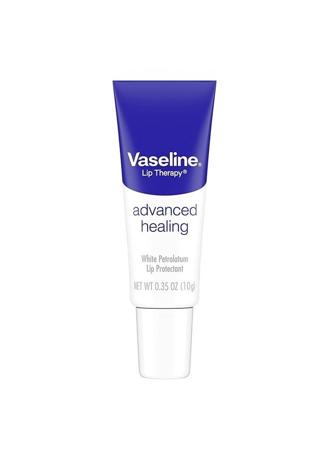Vaseline Lip Therapy Advanced Petroleum Jelly, Skin Protectant, Travel Size .35 Oz, Pack of 12 - Image 1